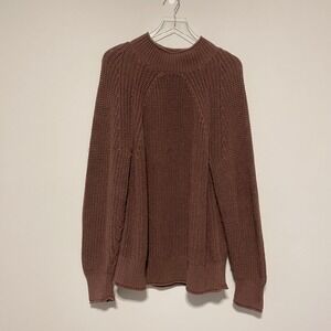 J Crew Womens Rollneck 100% Cotton Fisherman Sweater Plus Size 2X Brown Neutral